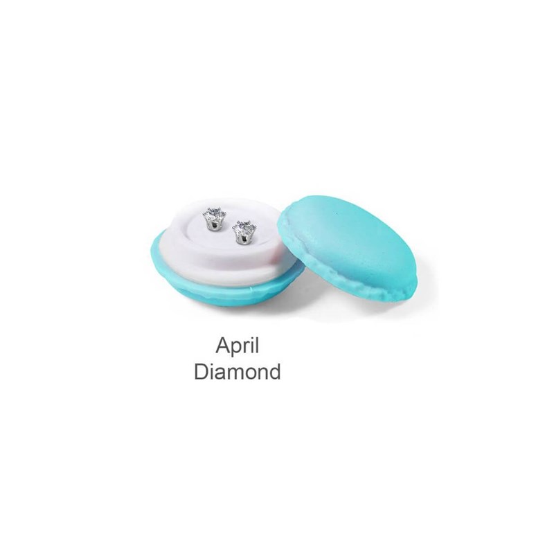 Boucles d'oreilles Birth Stone Avril - Argenté et Cristal