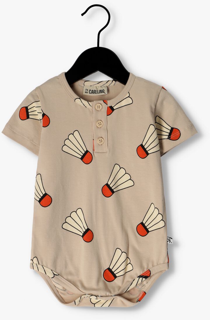 CARLIJNQ grijze carlijnq  shuttle - bodysuit short sleeve wt buttons