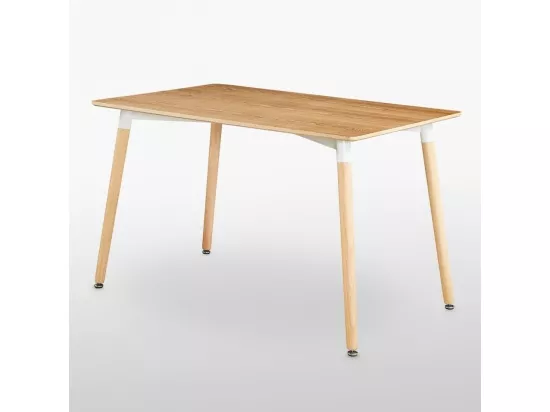 Halo - Table Rectangulaire Style Scandinave - Effet Chêne - Marron