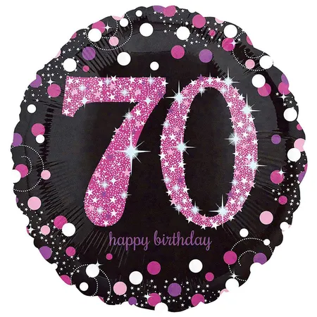 amscan Folienballon pink 70 Celebration, rund, 43cm