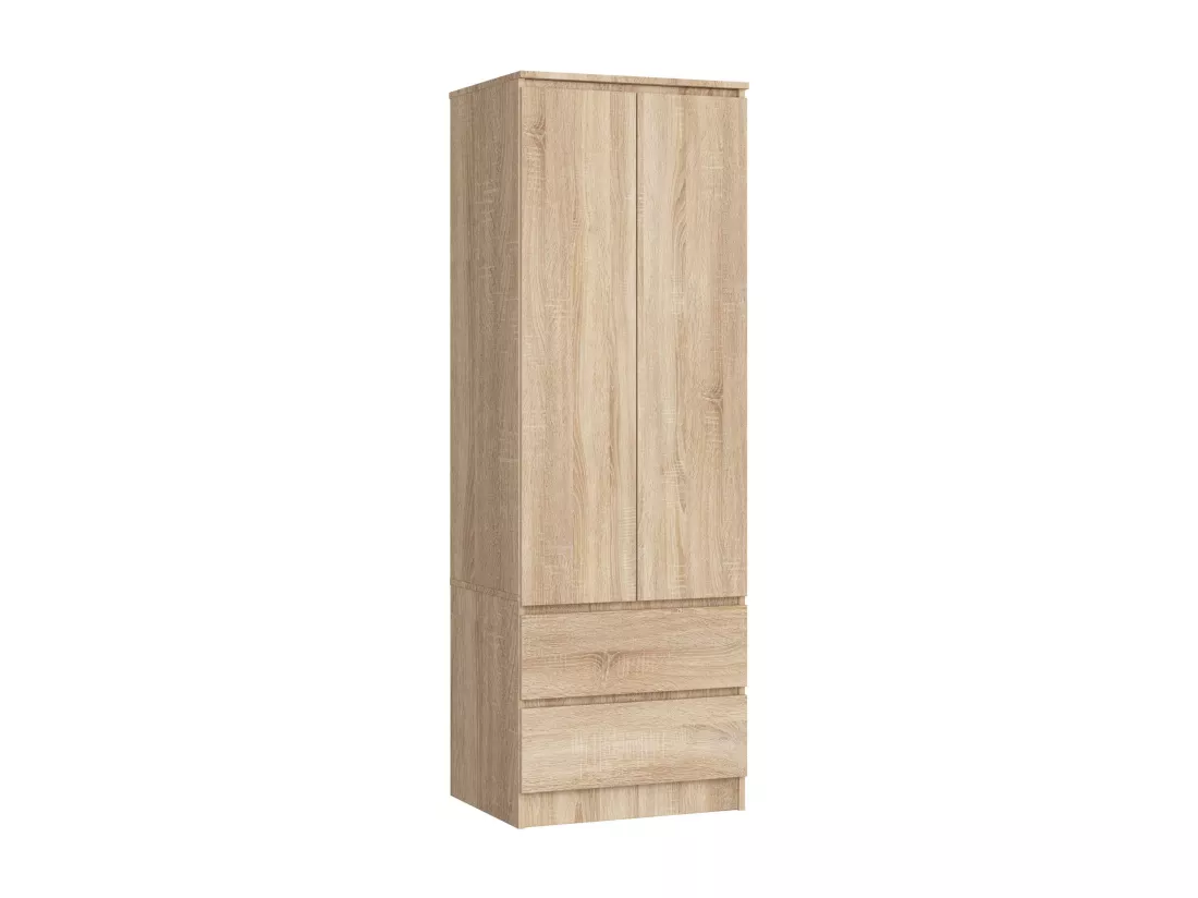 Armoire AKORD S60 Chêne Sonoma 60 cm 2 portes 2 tiroirs façade Chêne Sonoma 1 étagère 60x51x180 cm