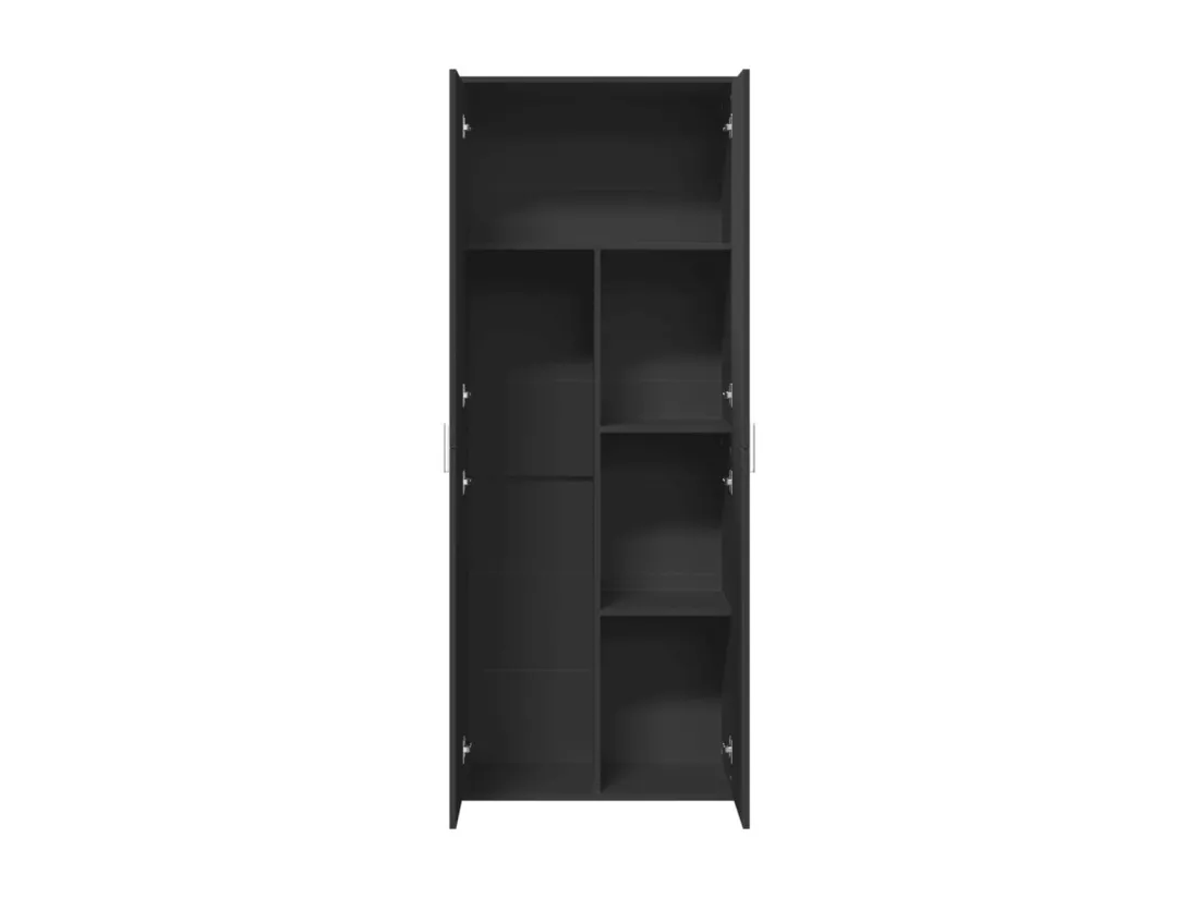 Buffet haut noir 70x35x180 cm bois d'ingénierie