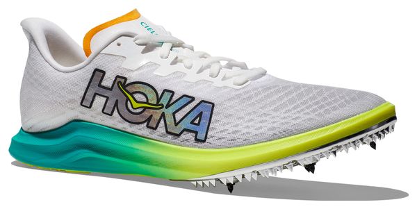 Chaussures d'Athlétisme Hoka Cielo X 2 LD Blanc/Bleu/Jaune Unisexe