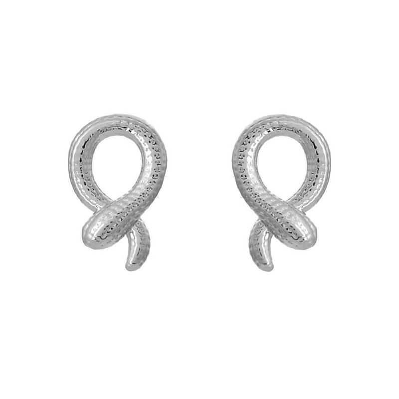 Boucles d'oreilles animal serpent enroulé Argent 925 Rhodié