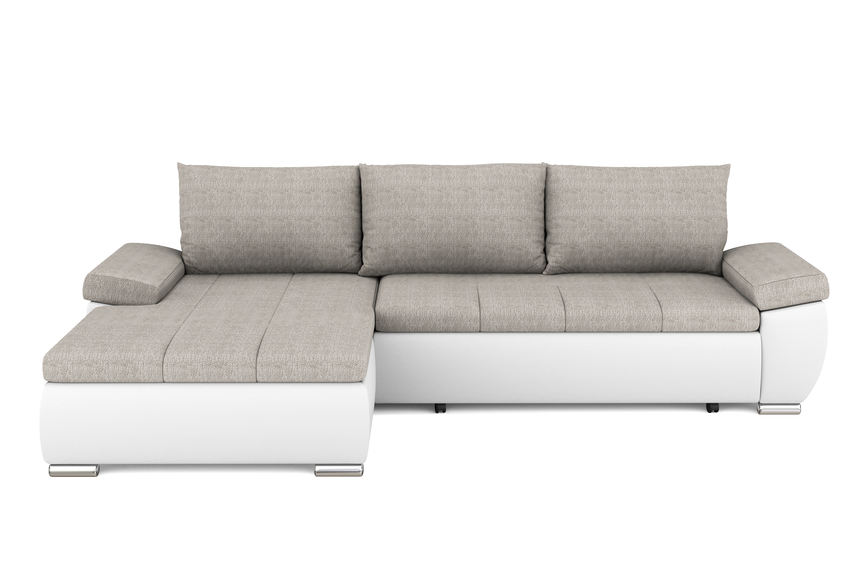 Ecksofa mit Schlaffunktion KIRA links weiss/grau