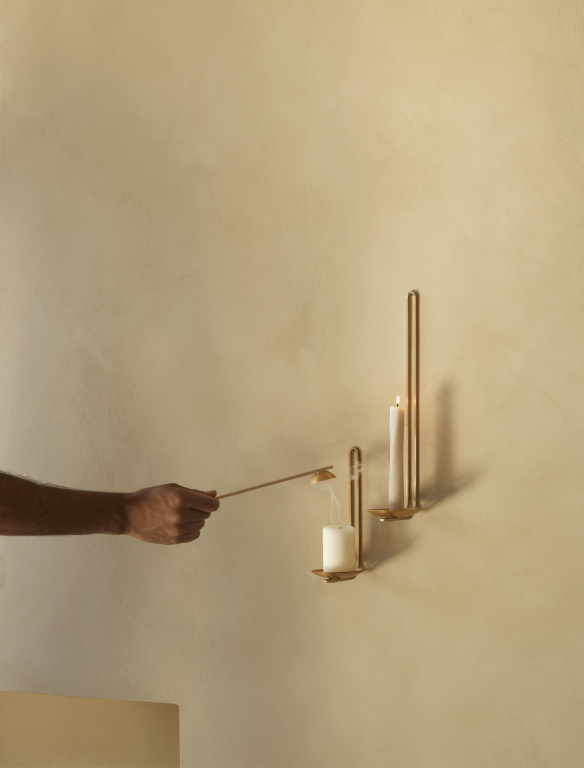 Audo Copenhagen Clip kandelaar wand medium messing