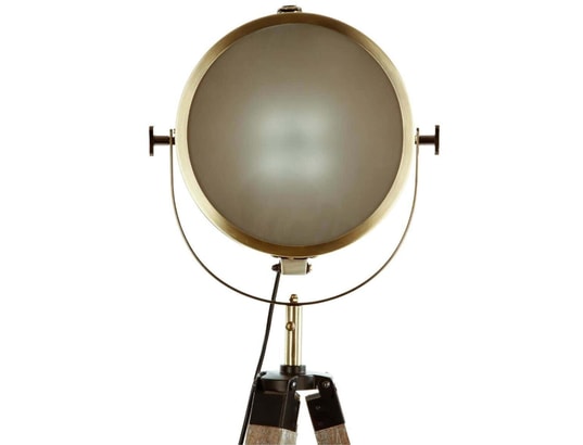 PEGANE - Lampadaire salon Lampadaire trépied en bois et acier - l. 62,5 x p. 57 x h. ...