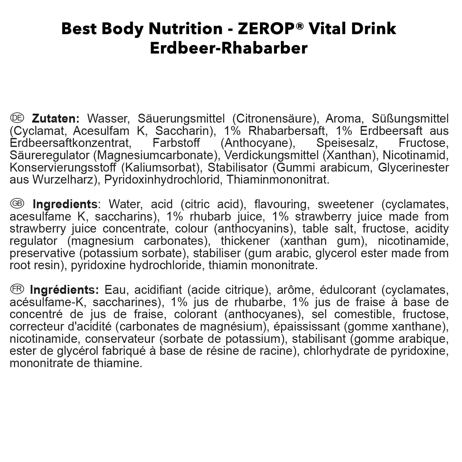 Best Body Vital Drink Zerop