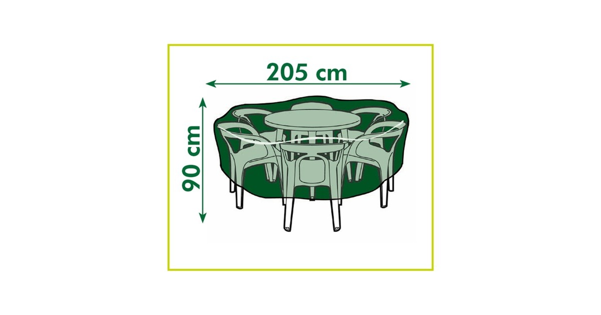 NatureTuinmeubelafdekhoes voor ronde tafel en stoelen  afdekking  (Grijs, 6030600)
