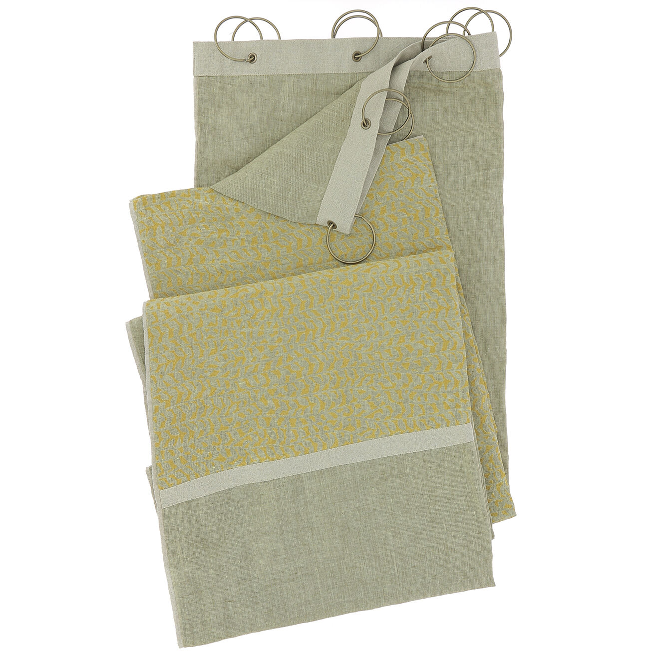 En Fil d'Indienne Rideau duo Lierre tabac - 140x300 cm
