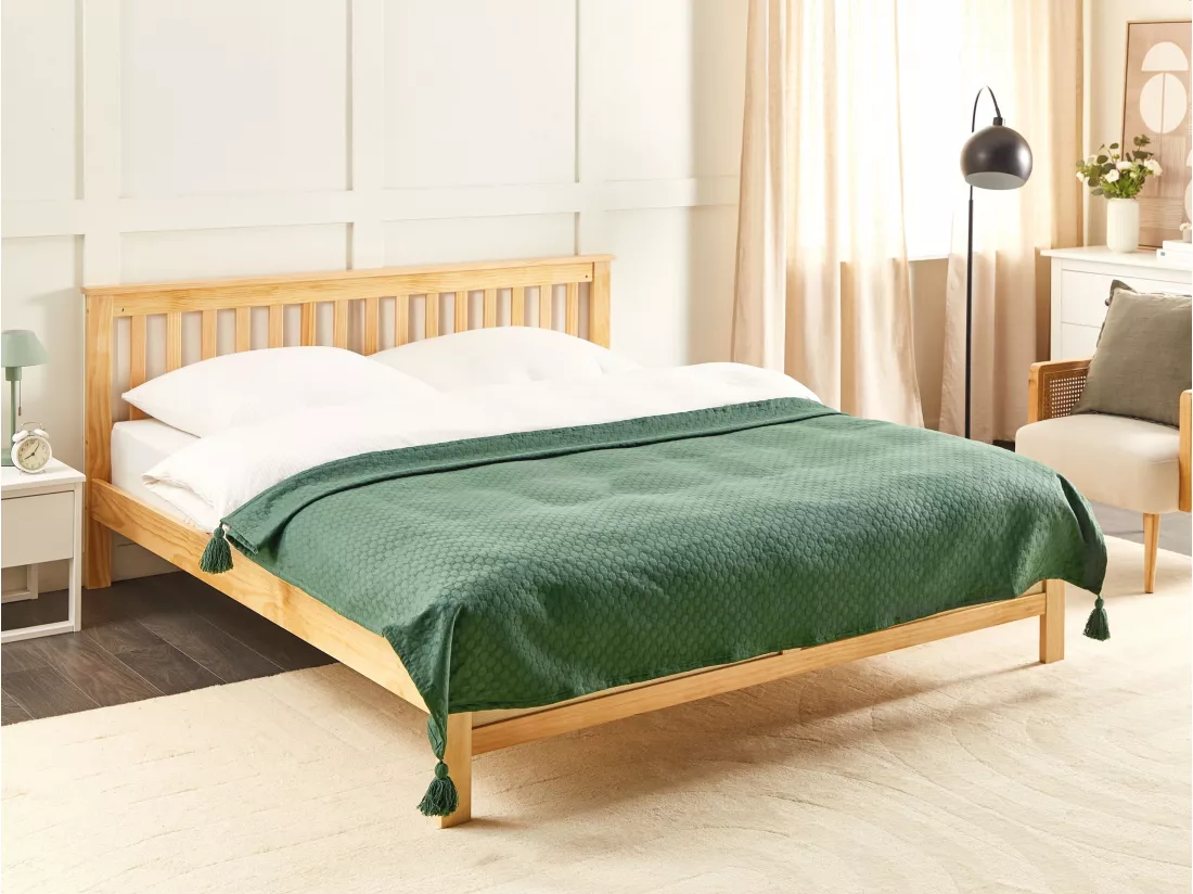 Couvre-lits LINDULA Coton 150 x 200 cm Vert