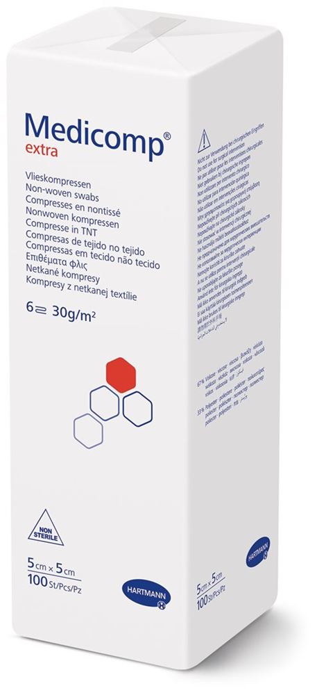 Medicomp Extra 6 fach S30 5x5cm unsteril Btl 100 Stk
