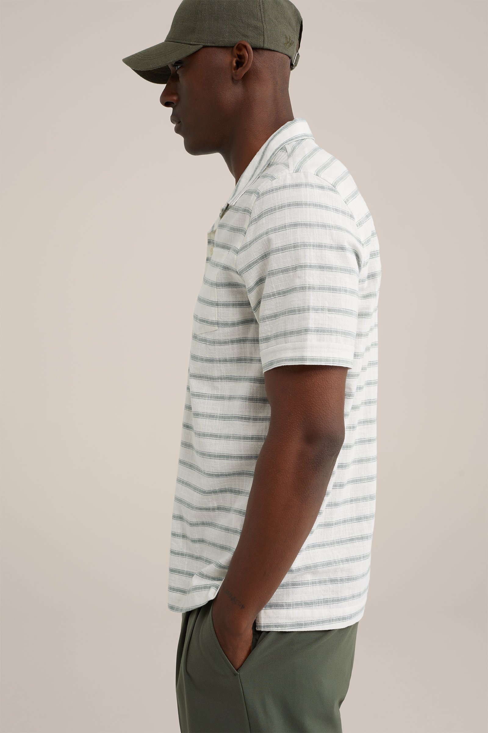 boxy fit overhemd met dessin WE Fashion Beige