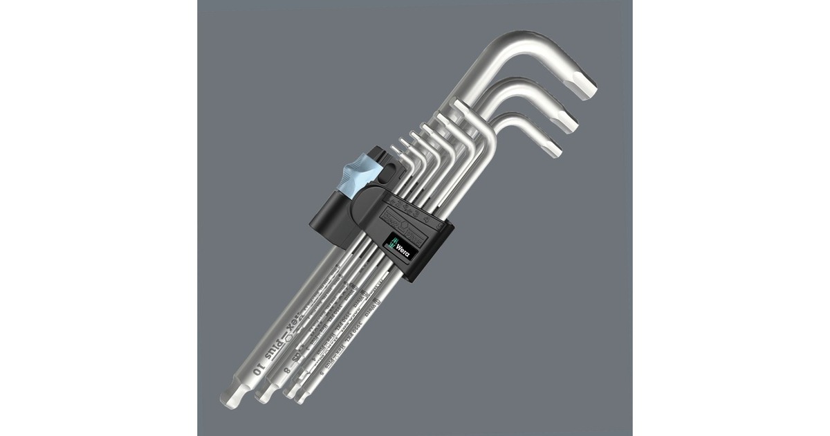 WeraInbussleutelset 3950/9 Hex-Plus Stainless 1  (Roestvrij staal, 9-delig, 1.5mm tot 10mm)