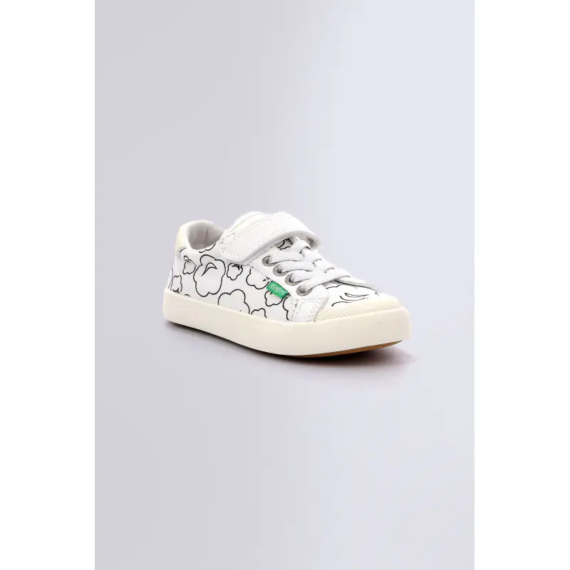 Kickgoldi Blanc imprime BASKETS BASSES Textile Fille