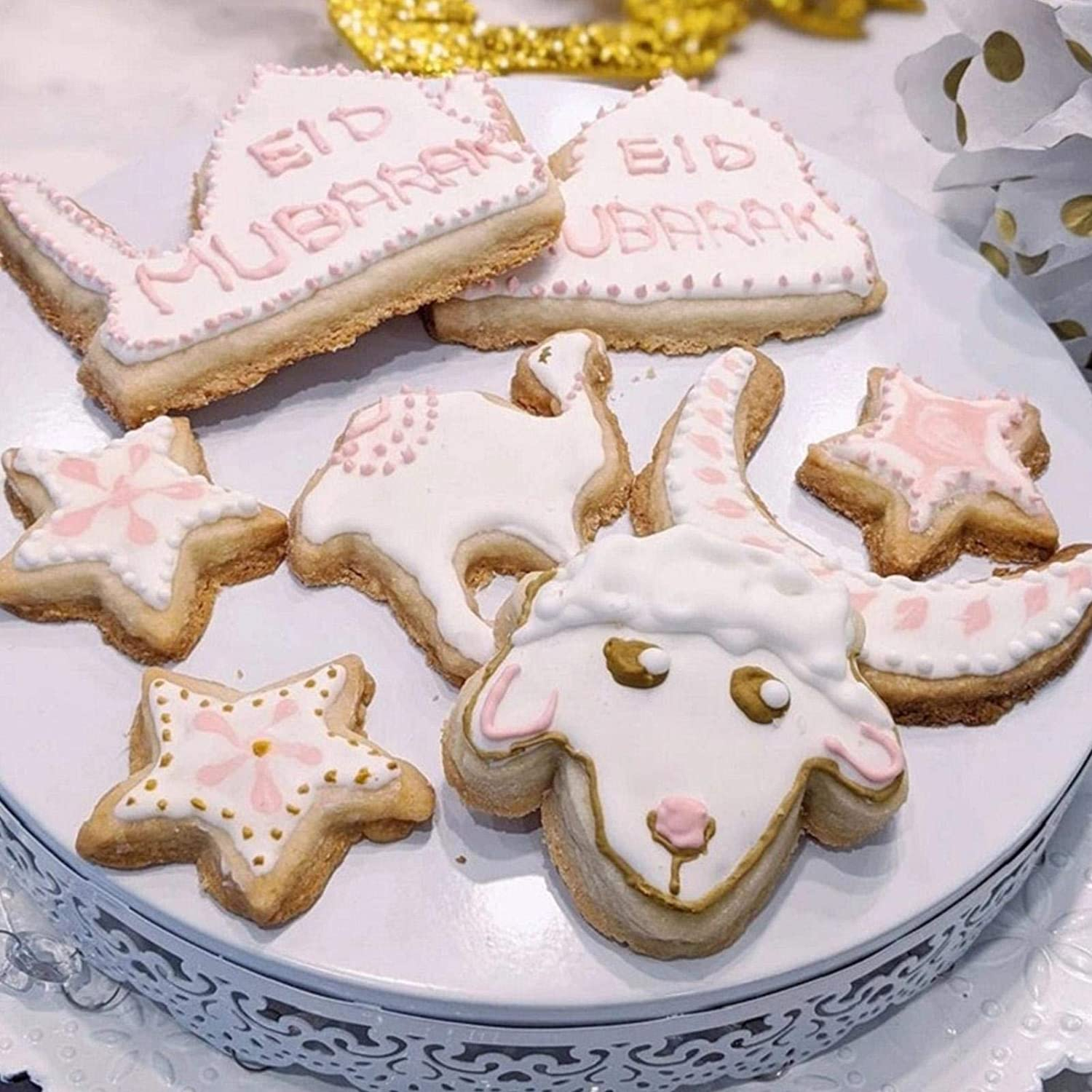 (7er Set) Edelstahl Ramadan Ausstechform Bajram Keksausstecher - Eid Mubarak