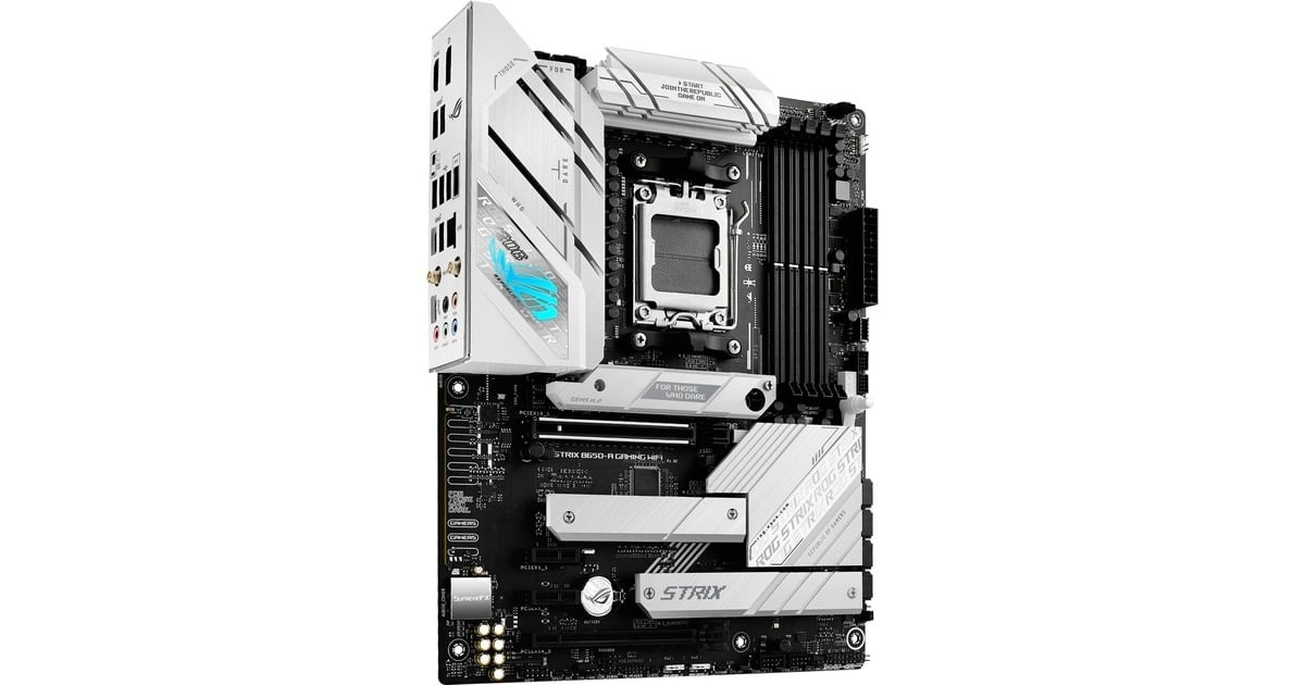 ASUSROG STRIX B650-A GAMING WiFi socket AM5 moederbord  (Zilver, RAID, 2.5 Gb-LAN, Wi-Fi 6E, BT, Sound, ATX)