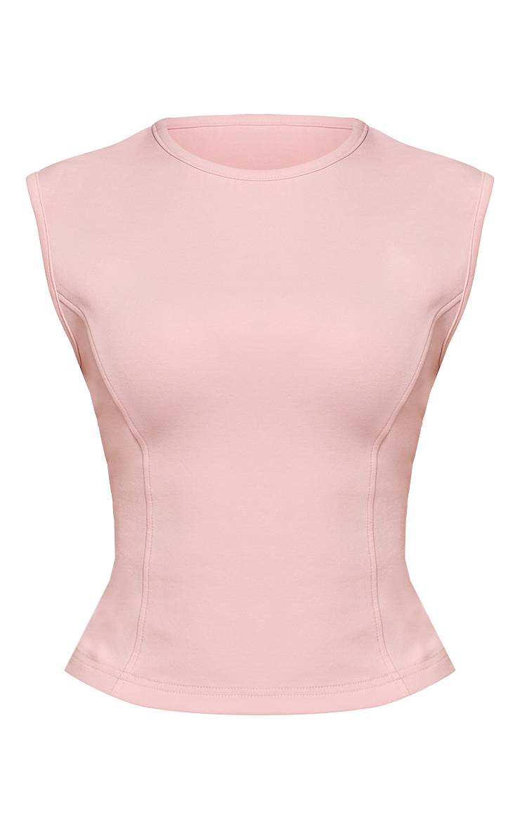 Rose Top Petite En Jersey Interlock Avec Taille Cintrée