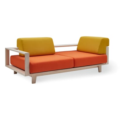 Sofa Wood, Gelb/Orange