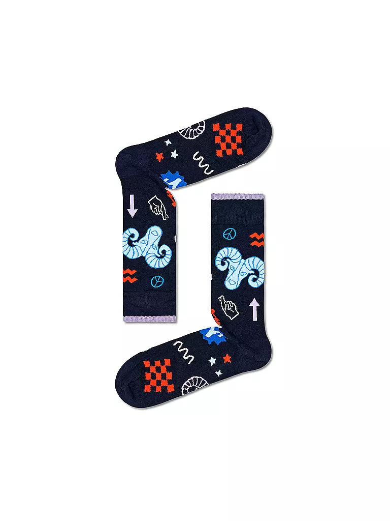 HAPPY SOCKS Damen Socken 36-40 WIDDER orange schwarz