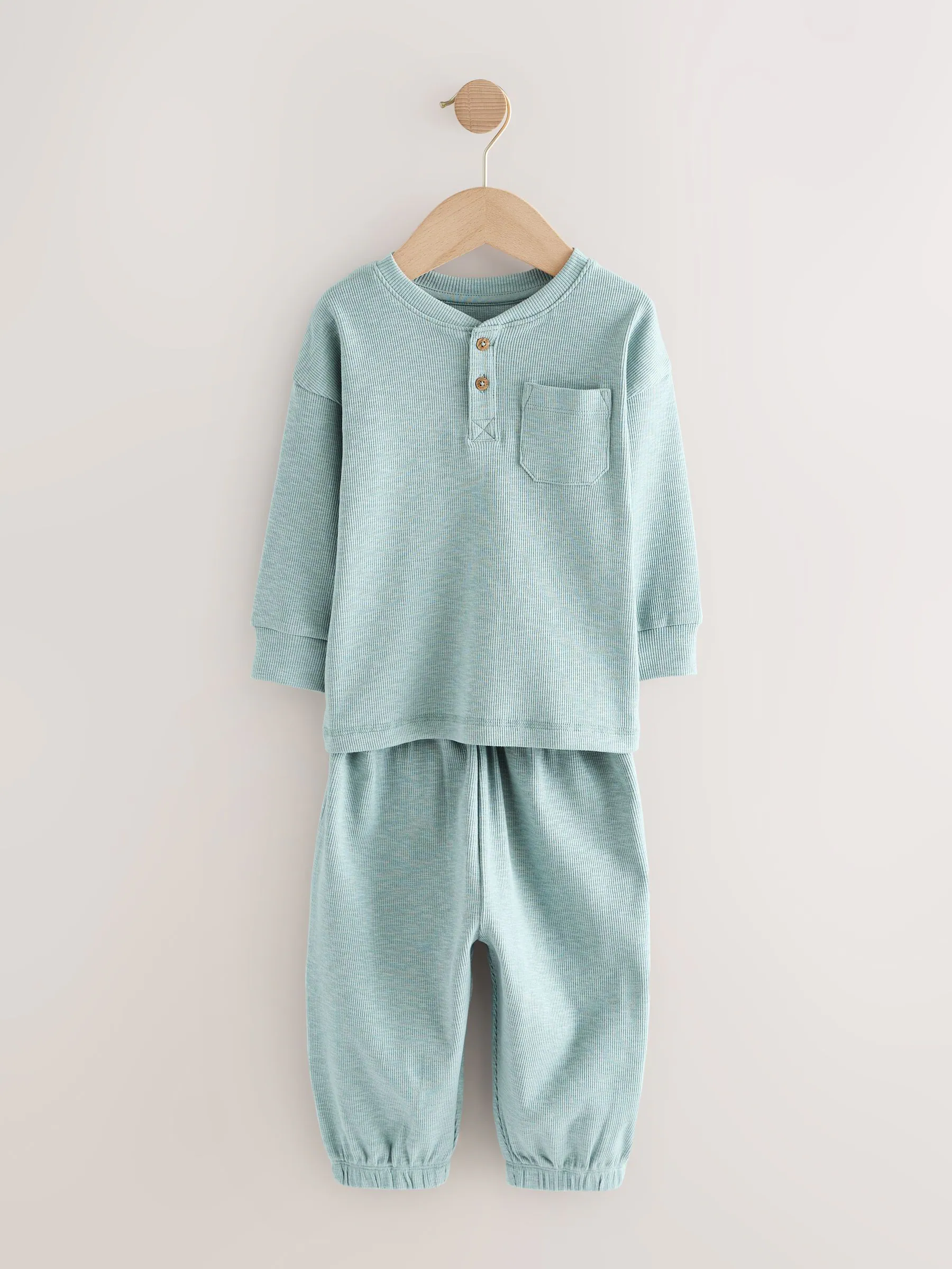 Zwart/grijze geribbelde grandad - Verpakking van 3 oversized pyjama's 3 (9mnd -12jr)