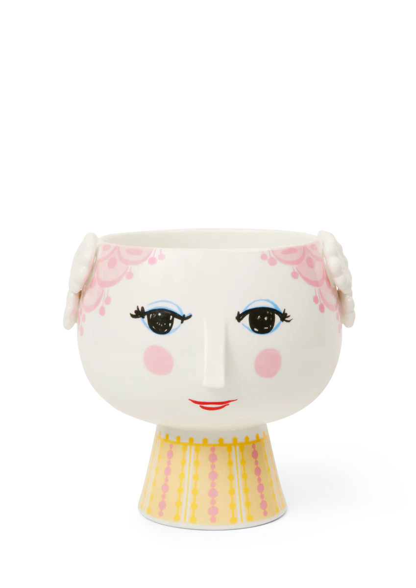 Bjørn Wiinblad  Eva urtepotteskjuler på fod, pink - Ø15.5 cm.