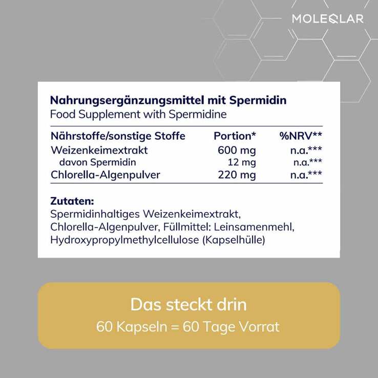 Moleqlar Longevity Spermidin pro Kapseln, 60 St