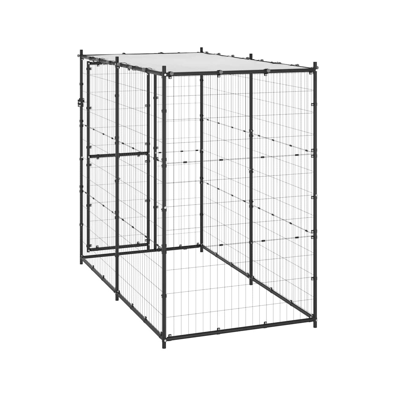 VidaXL Outdoor-Hundezwinger Stahl mit Dach