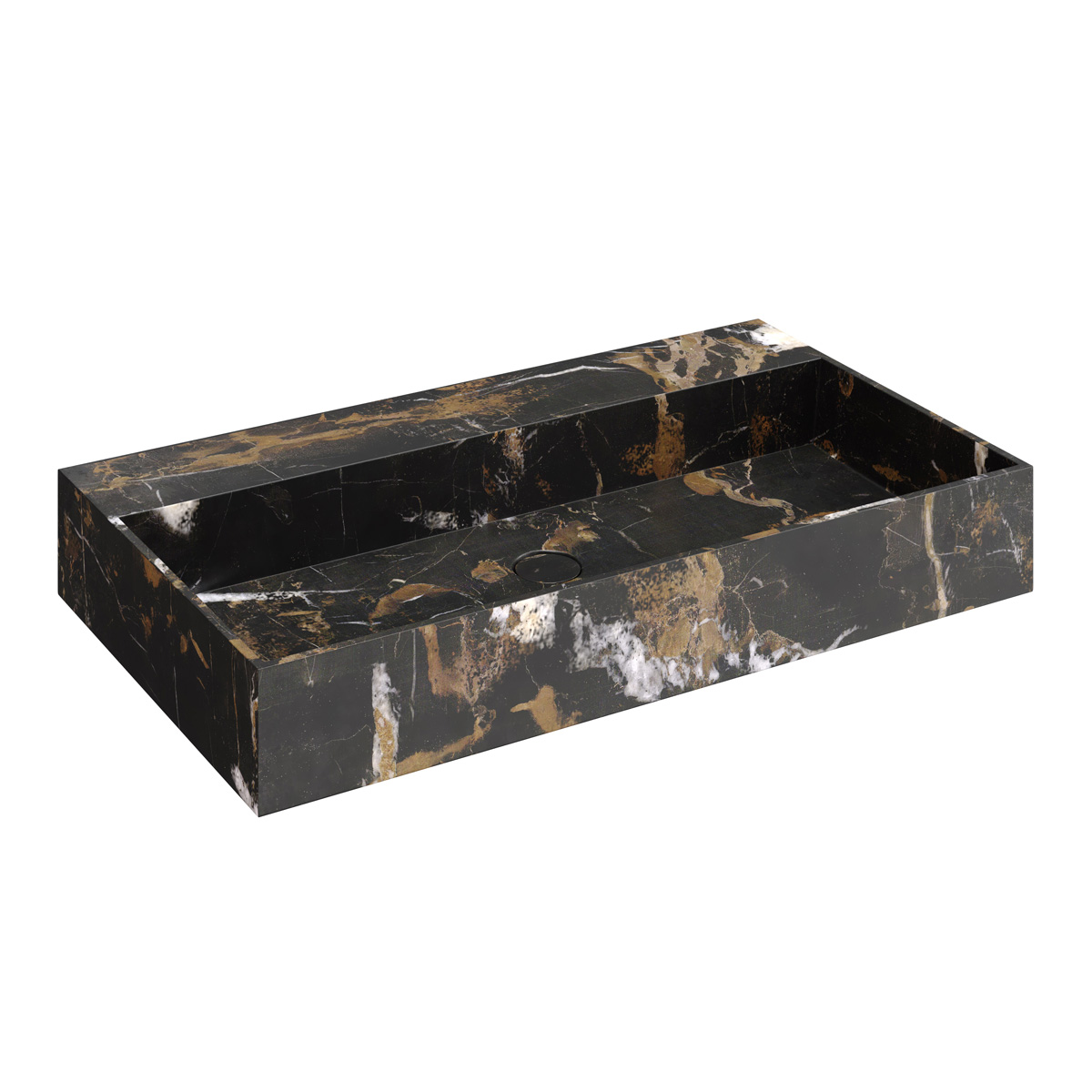 Fontana Portoro Gold badkamermeubel walnoot 80cm zonder kraangat