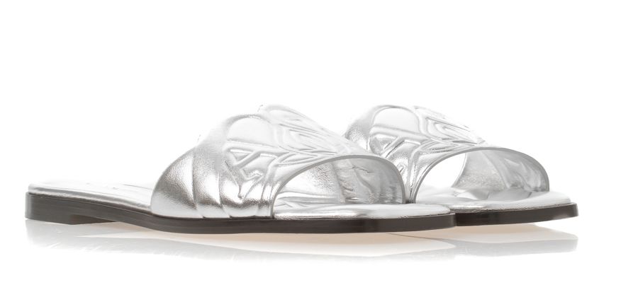 Alexander McQueen Laminated Leather Slides