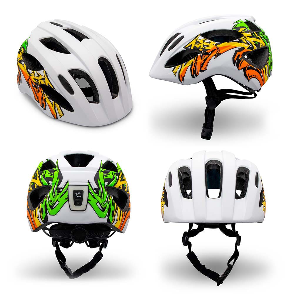 Capacete de bicicleta para crianças de 6 a 12 anos | Grafite amarelo/azul | EN1078