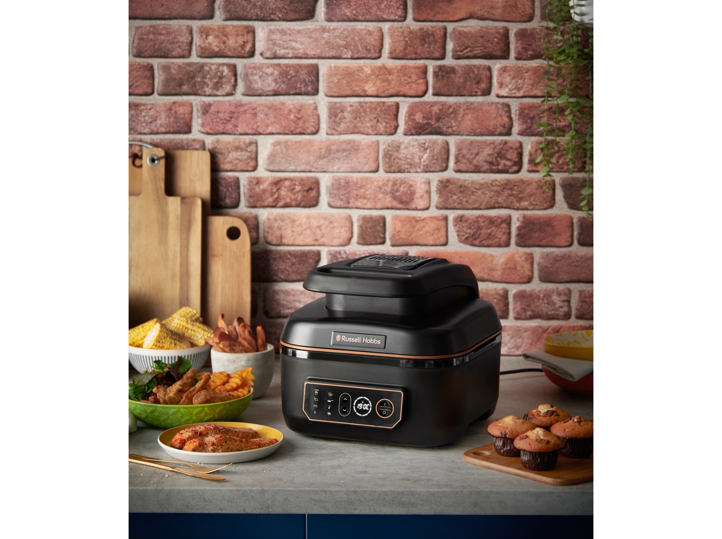 FRITADEIRA SEM ÓLEO RUSSELL HOBBS SATISFRY AIR & GRILL MULTI COOKER 5.5 L