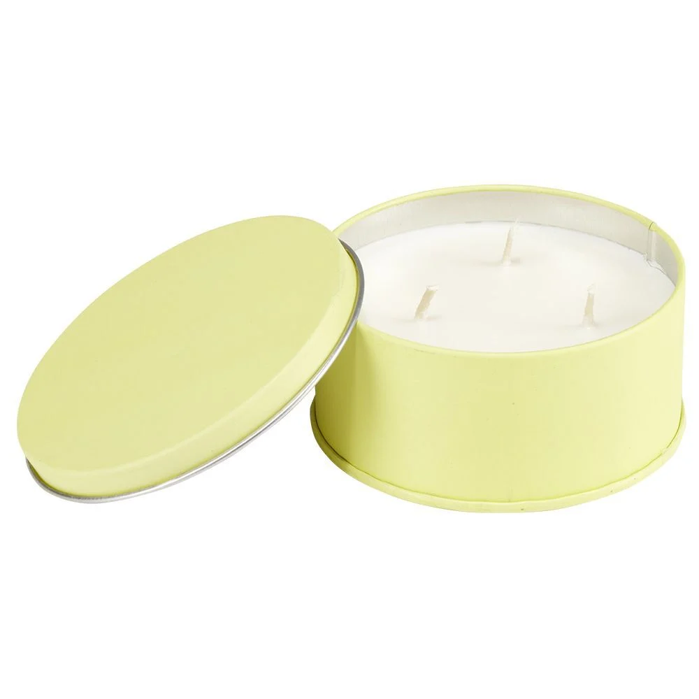 Bougie citronnelle soja et beurre de ghee boîte métal refermable 18H