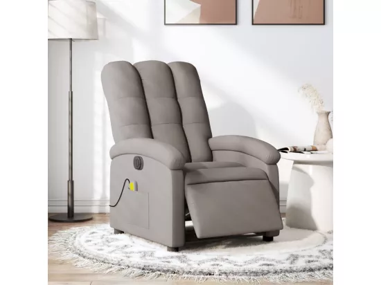 Fauteuil massant inclinable électrique Taupe Tissu