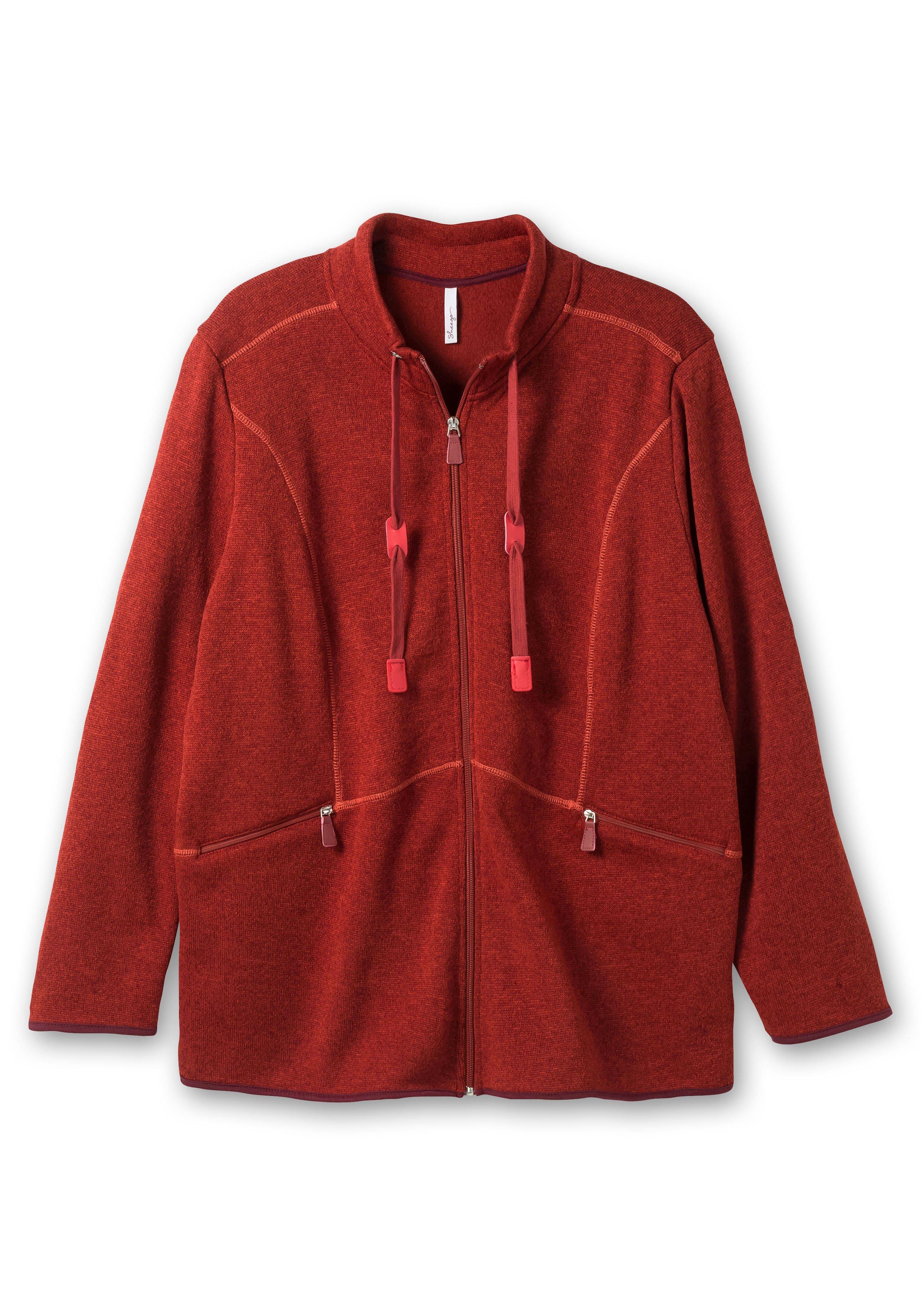 Strickfleecejacke mit Stehkragen