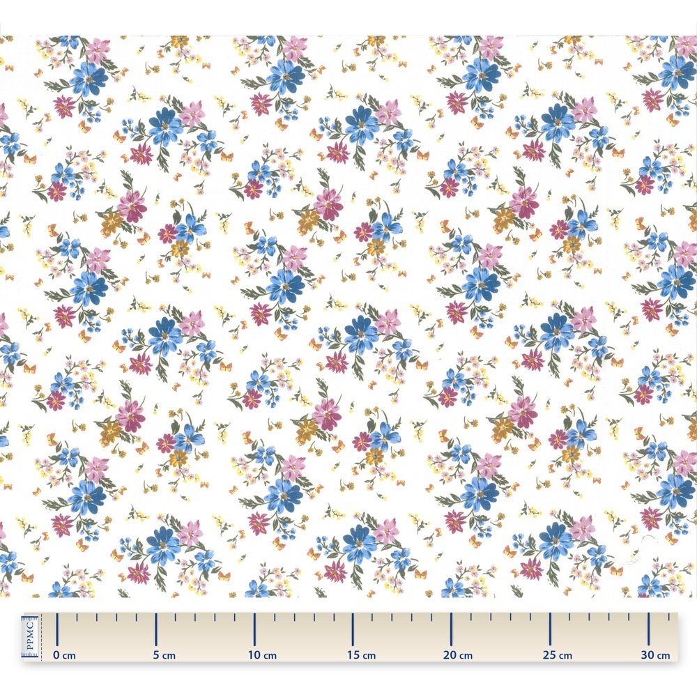 Coupon Tissu 50 Cm Fleur Vintage Ex1086