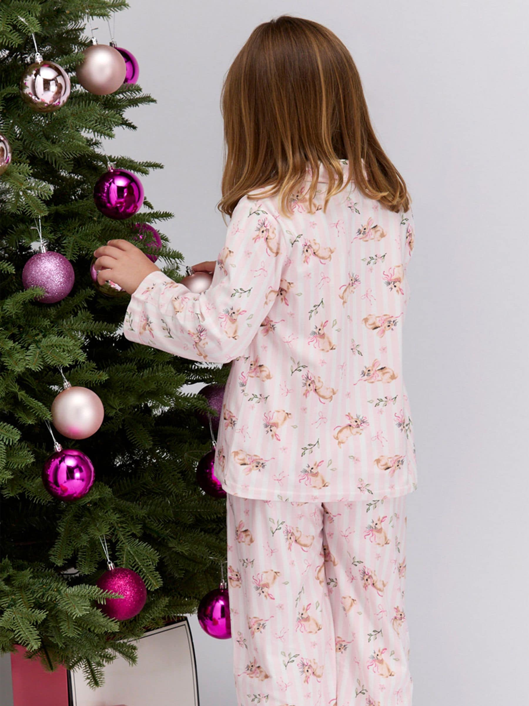 Roze - Boux Avenue Matching Stripe Christmas Pyjamas in a Bag