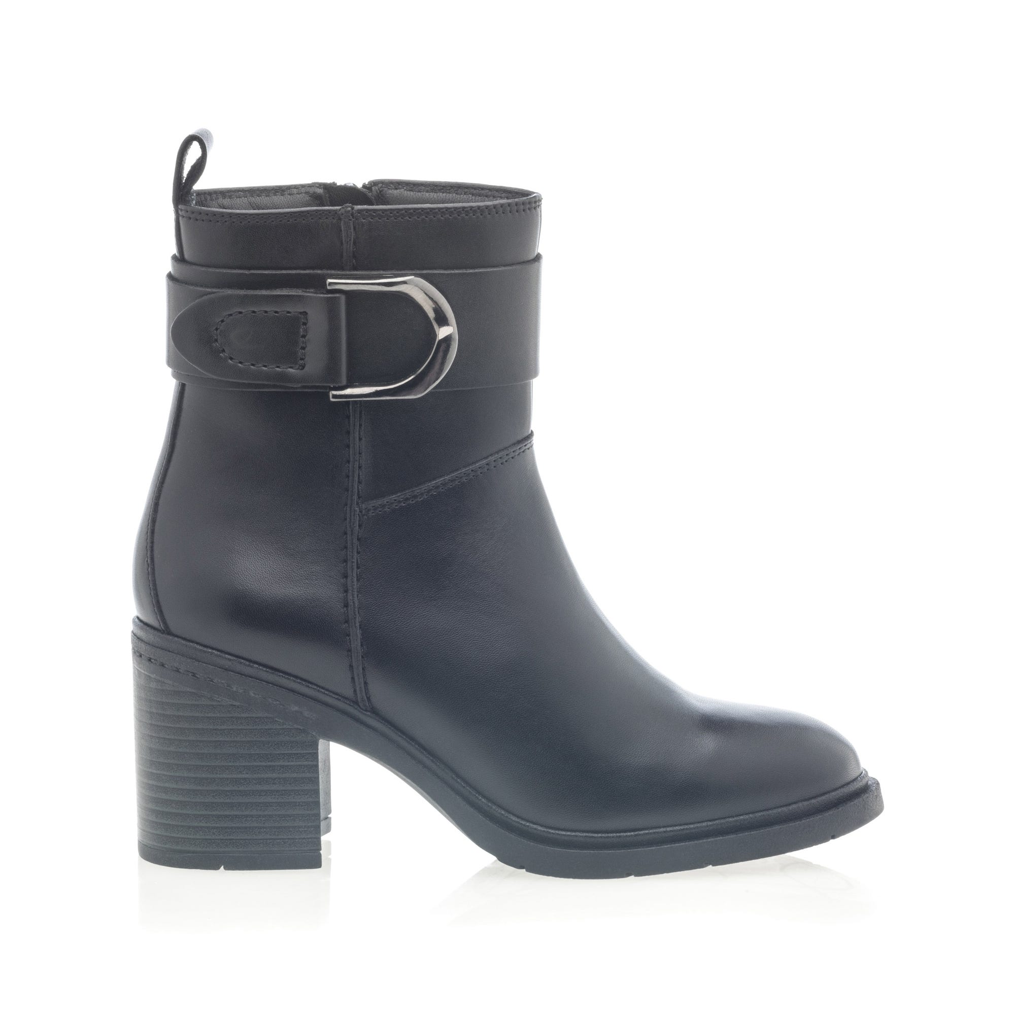 Bottines à talon Femme en cuir noir
