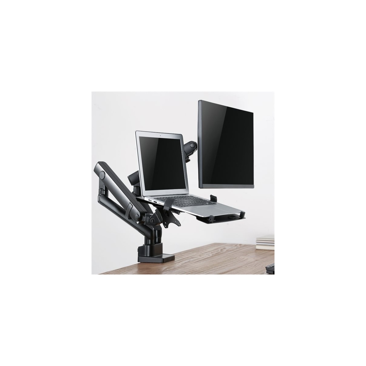 Ergonomisk skrivebordsfeste for LCD-skjerm og laptop