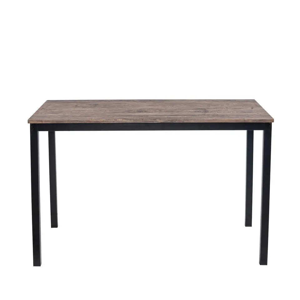 Eettafel voor 4 personen van metaal en grijs hout L120
