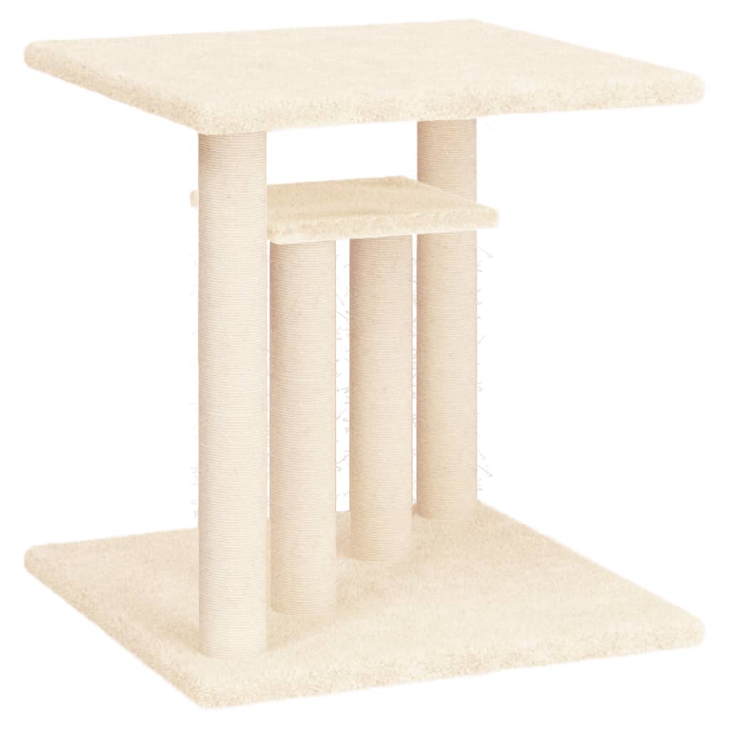 Arranhador para Gatos vidaXL com Plataformas, Creme, 50 cm