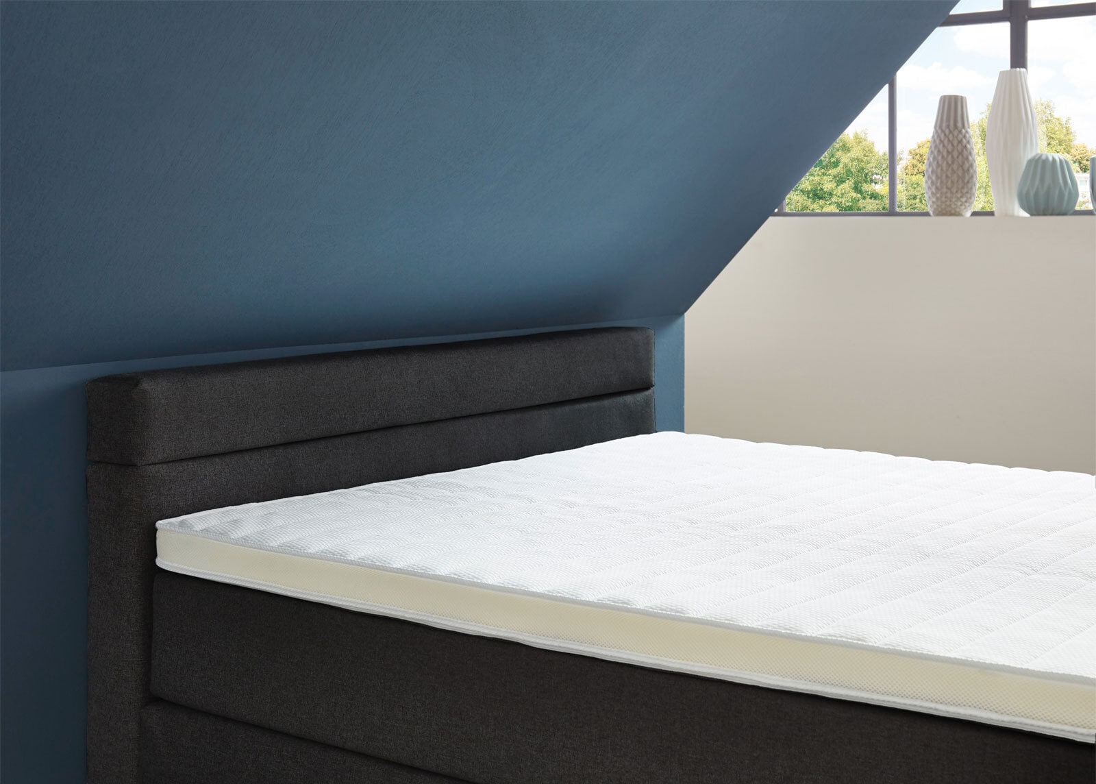 Boxspringbett GIANNI 140 x 200 cm anthrazit