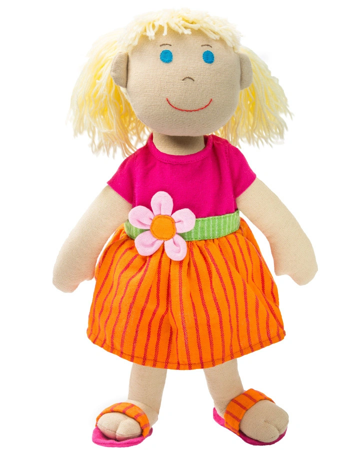 Puppenkleidung KLEID MAYA (28-35cm) in orange/pink
