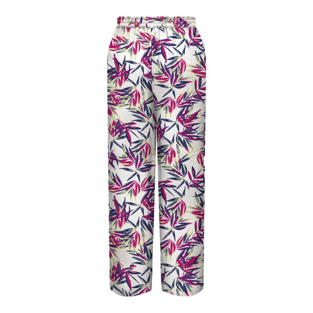 Only Pantalon Blanc/Vert/Rose Femme Only Nova Life Palazzo