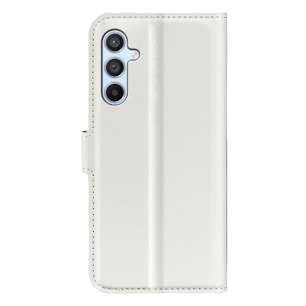 Samsung Galaxy A54 5G Leder Tasche Flip Cover Litchi Look - Weiss