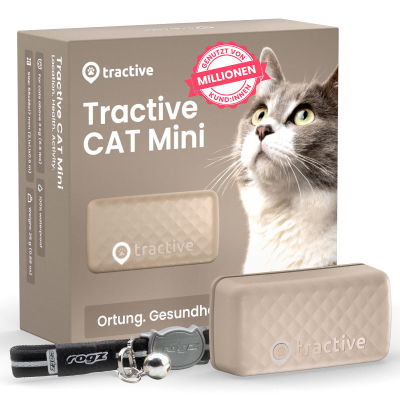 Tractive GPS Tracker Cat5 Mini für Katzen hellbraun