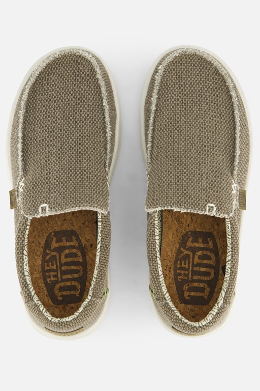 HEYDUDE Mikka Braided Instappers groen Canvas