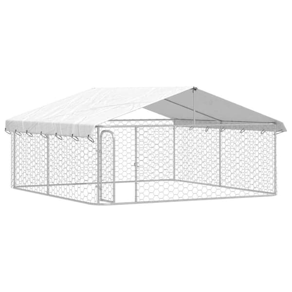 vidaXL Utendørs hundegård med tak 300x300x150 cm
