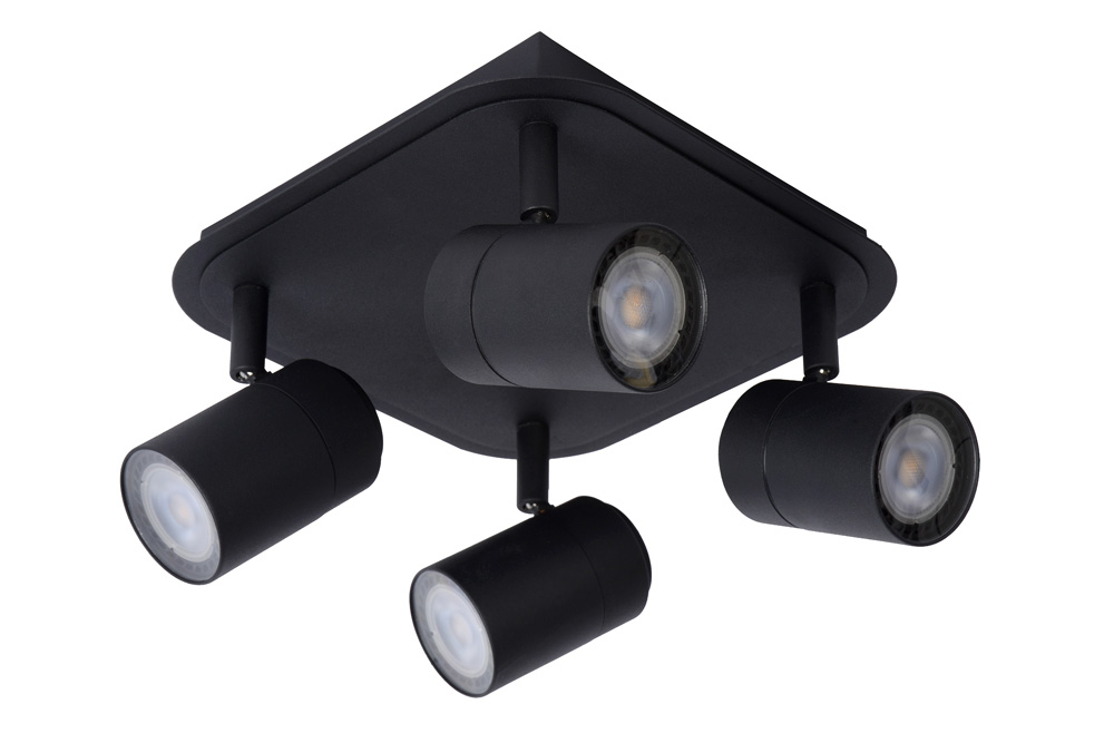 Lucide Lennert plafondlamp 4 spots 5W zwart