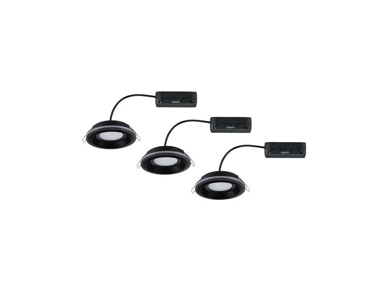 Paulmann Einbauleuchte LED Sormus 3er-Set Schwarz Atmosphärische Lichtgestaltung im Bad